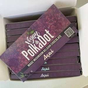 The PolkaDot Acai Magic Mushroom Chocolate is a unique and delicious treat that combines the goodness of acai berries, magic mushrooms, and high-quality ...