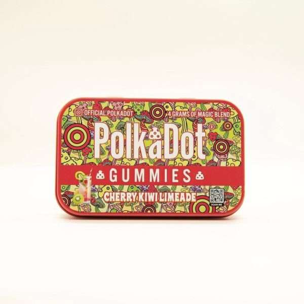 Infused with 4g of the best magic mushrooms, our Polkadot Cherry Kiwi Limeade Gummies will take you on a pleasant psychedelic voyage.
